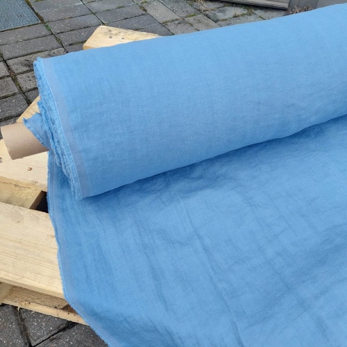 len pościelowy stonewashed, niebieski 160g, 250cm szeroki - sklep Alternative Textiles