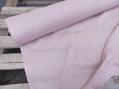 tkanina lniana, kreszowana krepa, brudny róż - sklep Alternative Textiles