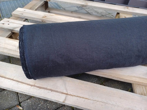 LEN , naturalna tkanina lniana, czarny 230g (cena za 0,5m)