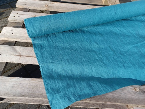 tkanina konopna w kolorze pagoda blue, 154g  - sklep Alternative Textiles