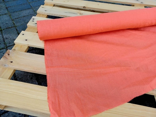 tkanina konopna w kolorze pomarańczowo koralowym, 154g  - sklep Alternative Textiles