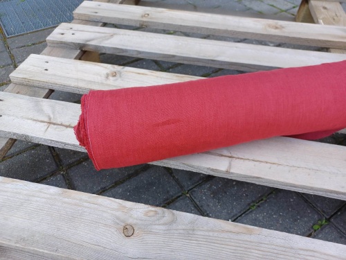 tkanina konopna, wiśnia 154g - sklep Alternative Textiles