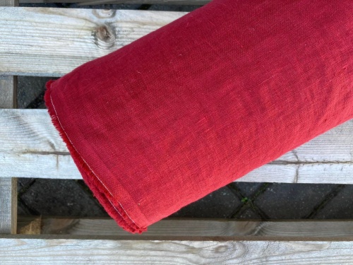 tkanina lniana czerwona 185g - sklep Alternative Textiles