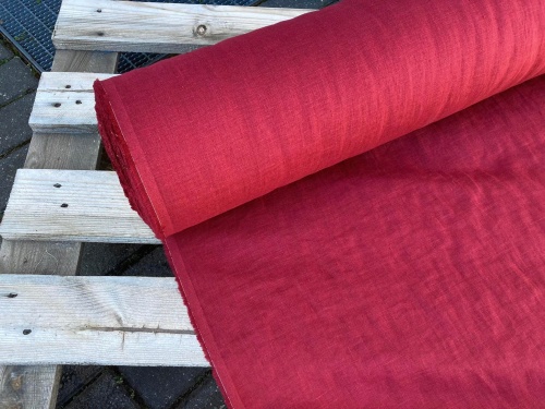 tkanina lniana czerwona 185g - sklep Alternative Textiles