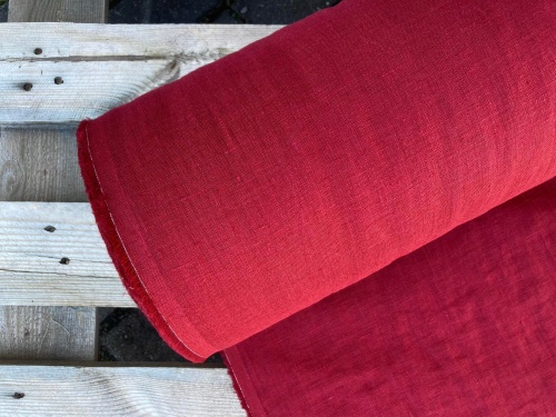 tkanina lniana czerwona 185g - sklep Alternative Textiles