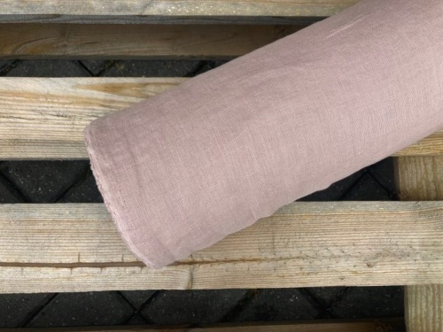 tkanina lniana brudny, łososiowy róż 155g, 100% len, sklep alternative textiles