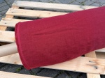 Len, tkanina lniana POŚCIELOVA stonewashed, szerokość 280 cm, wiśnia, 165g/m2 (cena za 0,5m) 