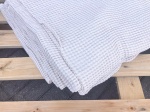 DEADSTOCK len z bawełną, litewski, WAFEL naturalny ecru z lekką nutą brzoskwini 340g (kupon o dł 40 cm)