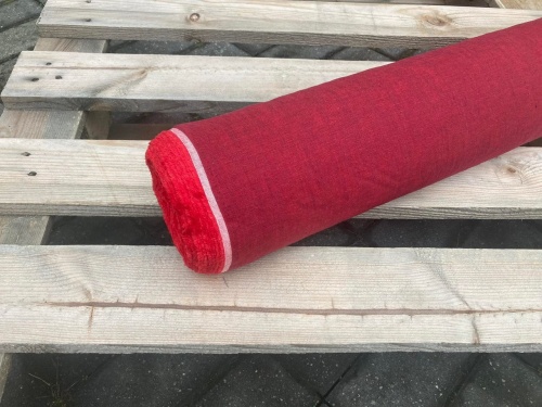 tkanina lniana intensywny, czerwony melanż sklep alternative textiles