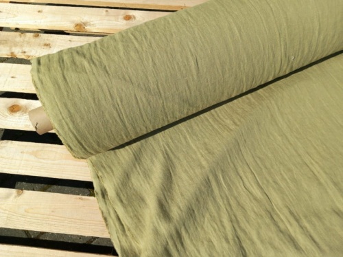 LEN tkanina lniana pościelowa ZIELONA OLIWKA 200g, 255cm szerokości - sklep Alternative Textile.jpg