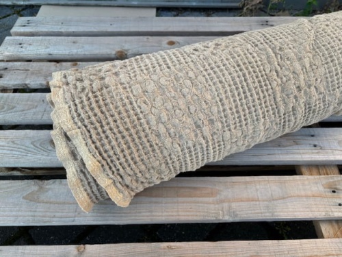 tkanina lniana, wafel ze wzorkiem jasny brudny beż - sklep Alternative Textiles.jpg