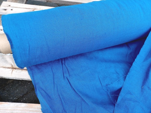 tkanina lniana len 100% lenaj sklep alternative textiles, modrakowo niebieski 205g