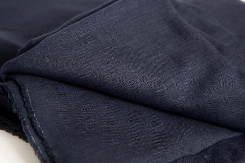 DEADSTOCK LEN naturalna tkanina lniana granatowa (navy) 170 g (kupon o dł 90 cm)