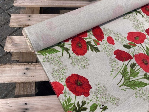 tkanina lniano bawełniana, maki 265g sklep alternative textiles