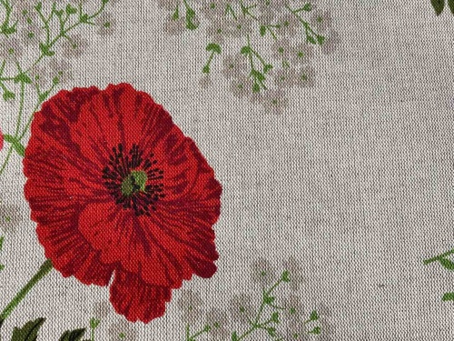 tkanina lniano bawełniana, maki 265g sklep alternative textiles