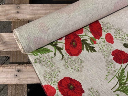 tkanina lniano bawełniana, maki 265g sklep alternative textiles