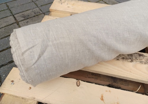 len pościelowy stonewashed, jasny natural melanż, 170g, 250cm szerokości - sklep Alternative Textiles