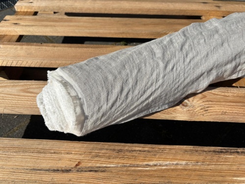 LEN naturalna tkanina lniana "mgiełka" owsianka 130g zmiękczona (cena za 0,5m)