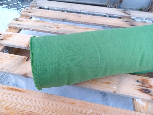 DEADSTOCK tkanina lniana, litewski len 100% LENAJ, jasna zieleń, 185g (kupon o dł 105 cm)