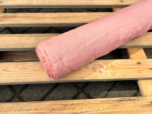 Len, naturalna tkanina lniana, PASTELOWY RÓŻ 154g  (cena za 0,5m) 
