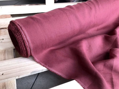 polski len  wiśniowy róż 170g sklep Alternative Textiles
