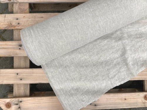 BLEN len, tkanina lniana, jasny naturalny melanż, stonewashed 270g/m2  (cena za 0,5m)