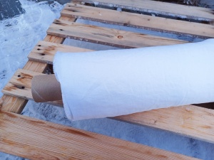 DEADSTOCK tkanina lniana, litewski len 100% LENAJ, biel optyczna, 185g (kupon o dł. 70cm) 