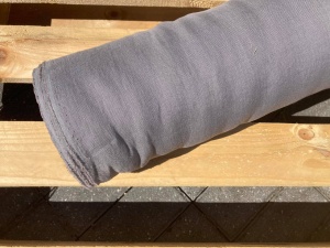 DEADSTOCK LEN naturalna tkanina lniana stalowy szary 155g (kupon o dł 60 cm)