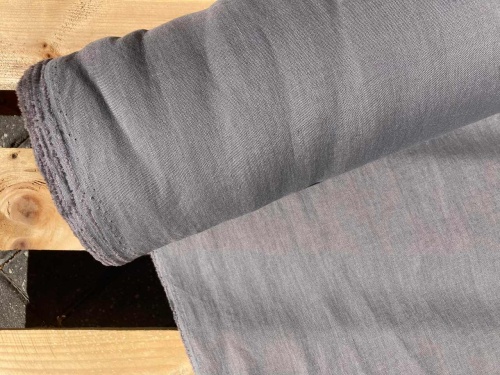 tkanina lniana, stalowy szary, len zmiękczany, skep alternative textiles