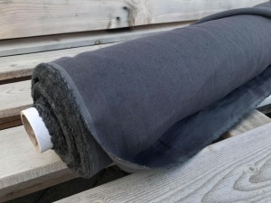 DEADSTOCK LEN naturalna tkanina lniana ciemny denim 154 g (kupon o dł 65 cm)