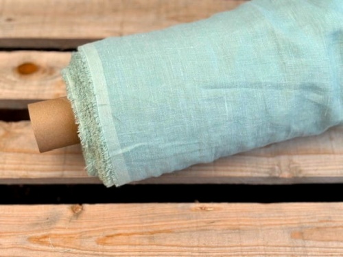 len tkanina lniana, miętowa 200g, szeroka 250cm - sklep Alternative Textiles.jpg