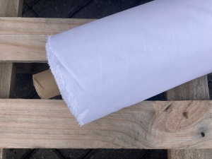 DEADSTOCK Tkanina bawełniana, śnieżna biel, szer 160 cm, 109g (kupon o dł 90 cm)