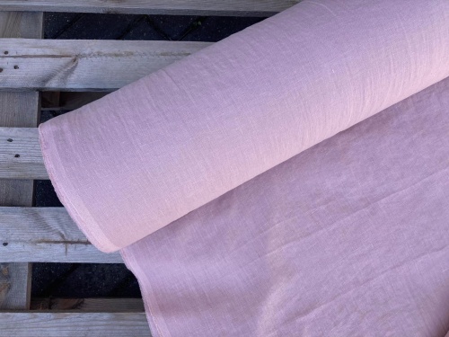 tkanina lniana pościelowa 255cm pastelowy róż 200g - sklep Alternative Textiles