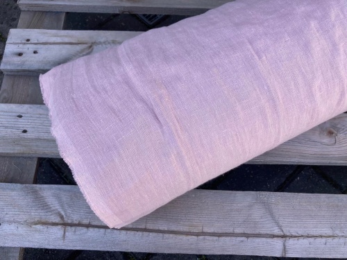 tkanina lniana pościelowa 255cm pastelowy róż 200g - sklep Alternative Textiles