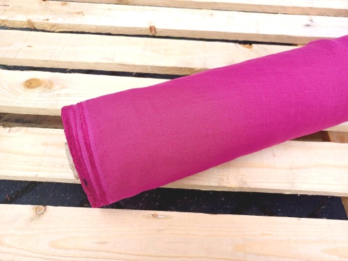 tkanina lniana ciemniejsza fuksja 155g - sklep Alternative Textiles.jpg