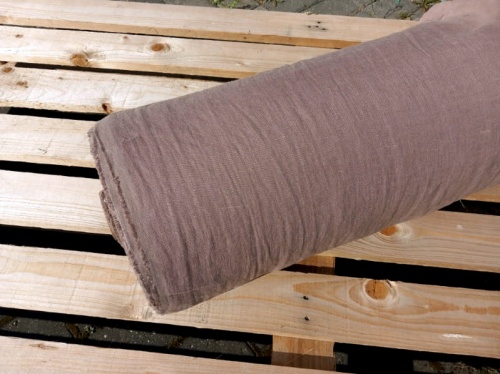 LEN tkanina lniana pościelowa BRĄZOWY WRZOS 200g, 255cm szerokości - sklep Alternative Textils.jpg