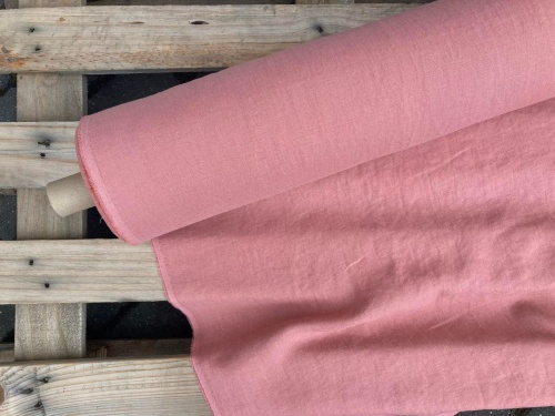 tkanina lniana len 100% łososiowy róż 180g/m2 sklep Alternative Textiles
