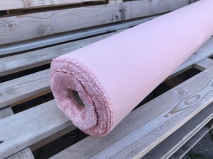 DEADSTOCK Tkanina lniano-bawełniana RÓŻOWA 365+/m2  (kupon o dł 46 cm)