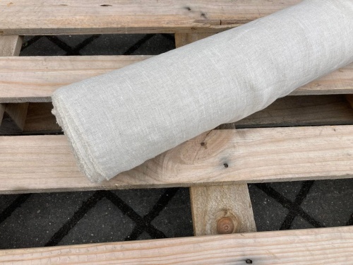 DEADSTOCK LEN naturalna tkanina lniana, owsianka, zmiękczana 155g (kupon o dł. 65 cm)