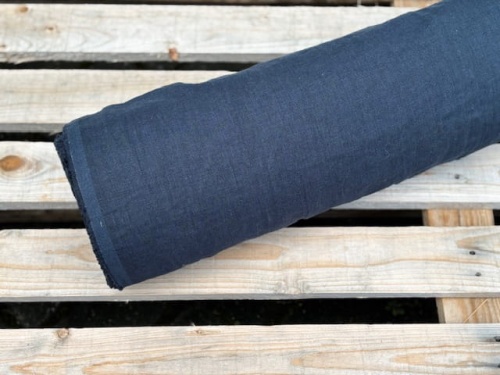 DEADSTOCK Len, tkanina lniana na pościel stonewashed 250 cm, GRANAT 200g/m2 (kupon o dł 38 cm)