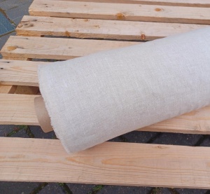 DEADSTOCK lenaj, len, delikatny naturalny melanż, zmiękczany, 205g, 146cm, litewski, (kupon o dł 83 cm)
