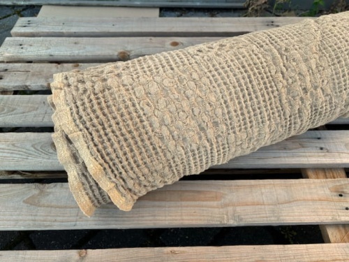 tkanina lniana, wafel ze wzorkiem jasny brudny beż - sklep Alternative Textiles.jpg