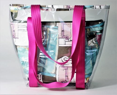 torba z pasami samochodowymi w kolorze fuksja sklep Alternative Textiles