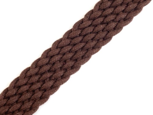 taśma bawełniano-poliestrowa pleciona 2 cm czekoladowa