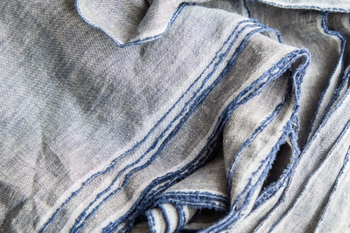 tkanina lniana jeans melanż 154g