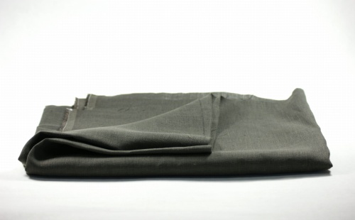 len białoruski, naturalna tkanina lniana w kolorze ciemno szarym/grafitowym