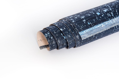 tkanina z korka naturalnego - Corko granatowy z błękitem