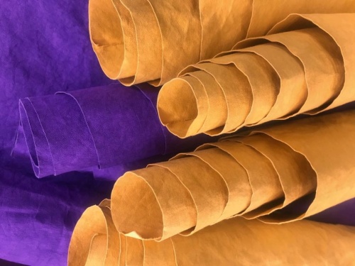 washpapa AGED color żółta musztarda - papier do szycia i prania