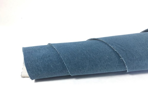 tkanina z recyklingu - bawełna - kolor morski