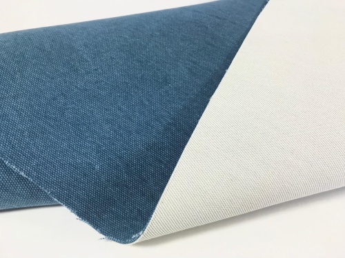 tkanina z recyklingu - bawełna - kolor morski